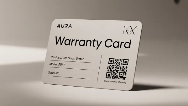 QR Code on a product warranty card