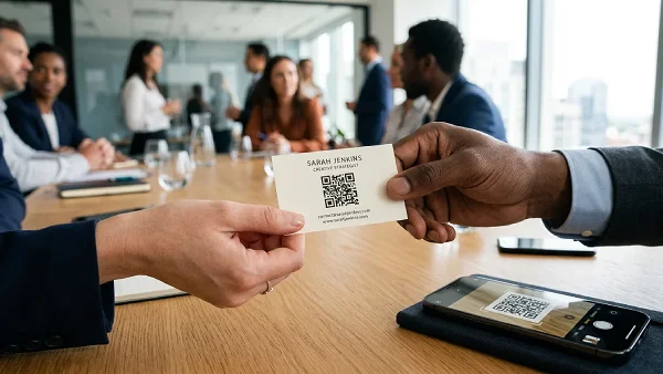 QR Code printed on a business card
